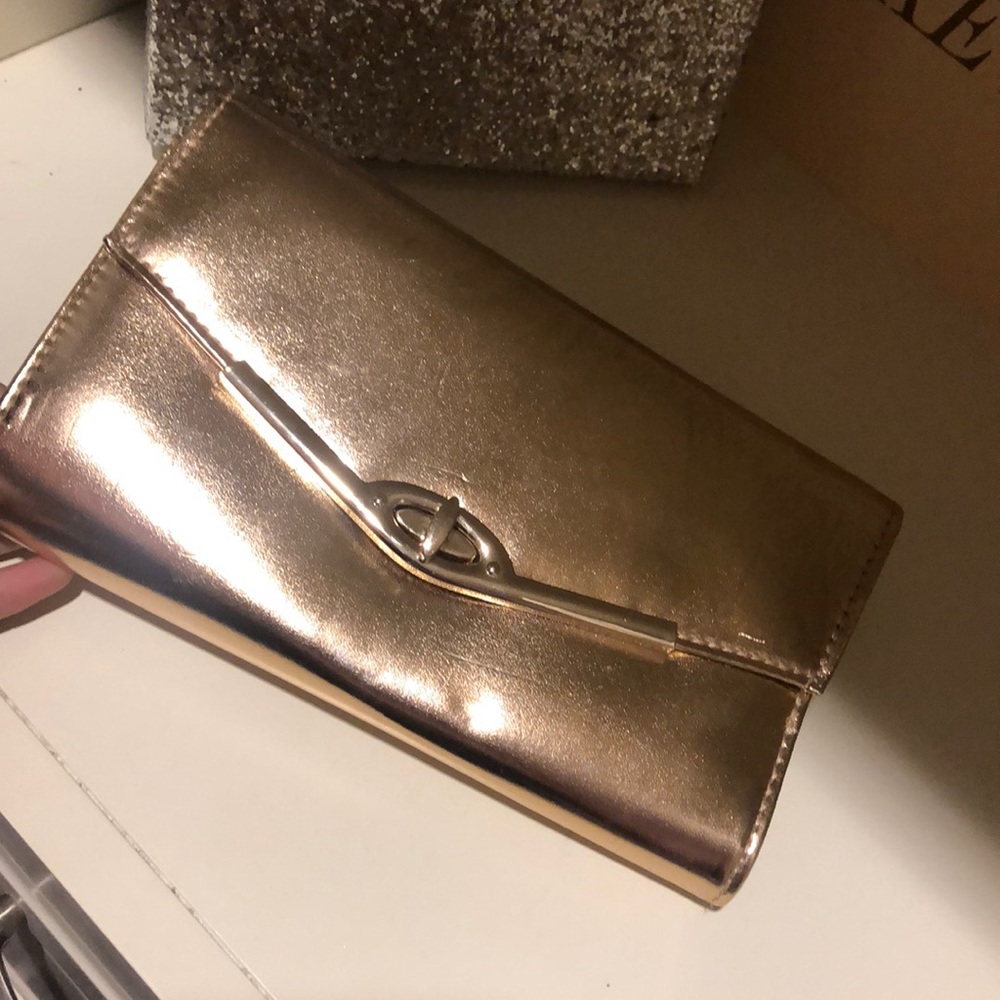 Rose gold clutch